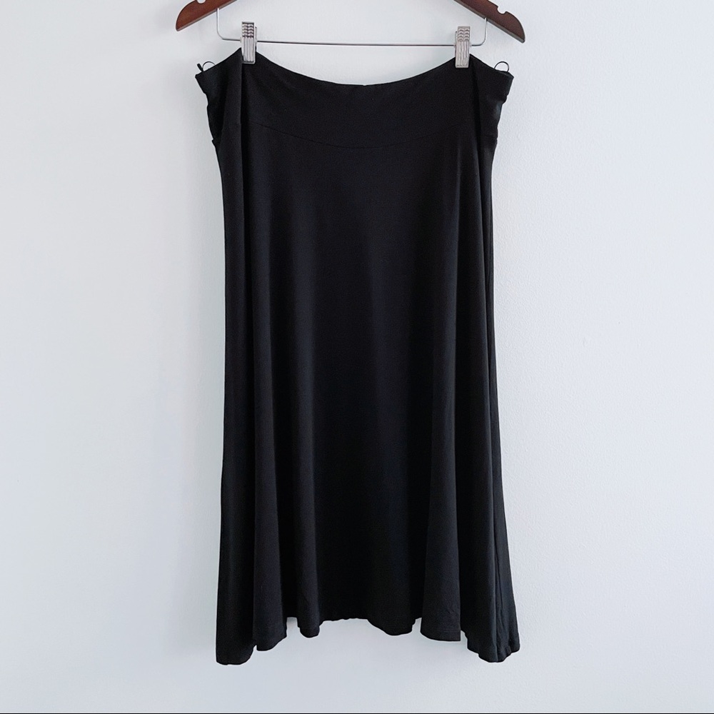 Olsen Europe Black Flowy Midi Skirt 14